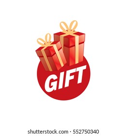 vector logo box with gifts