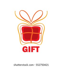 vector logo box with gifts