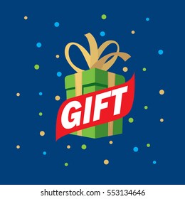 vector logo box with gifts