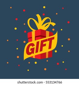 vector logo box with gifts