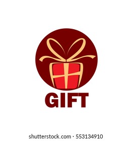 vector logo box with gifts