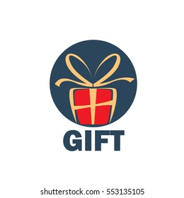 vector logo box with gifts