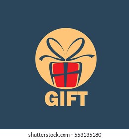 vector logo box with gifts