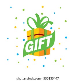vector logo box with gifts