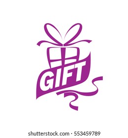 vector logo box with gifts