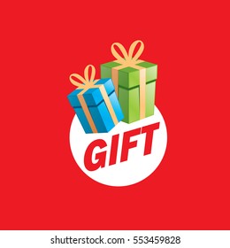vector logo box with gifts