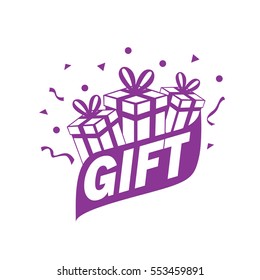 vector logo box with gifts