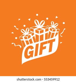 vector logo box with gifts