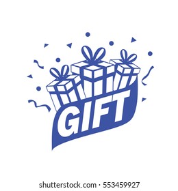 vector logo box with gifts