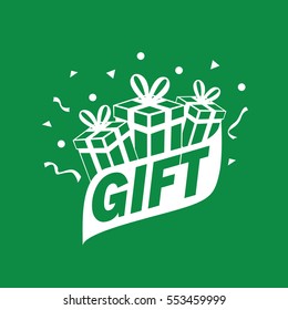 vector logo box with gifts