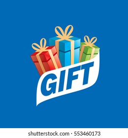 vector logo box with gifts