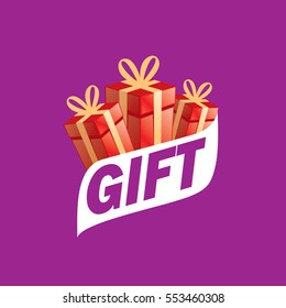 vector logo box with gifts