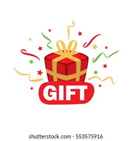 vector logo box with gifts