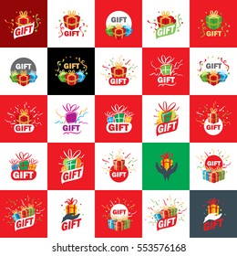 vector logo box with gifts