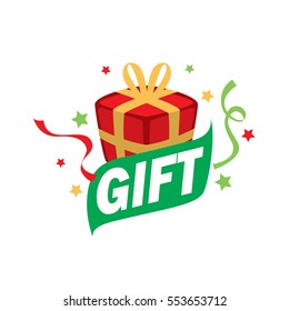 vector logo box with gifts