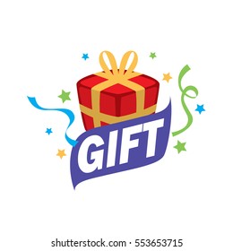 vector logo box with gifts