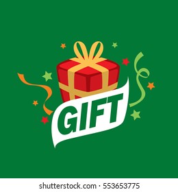 vector logo box with gifts