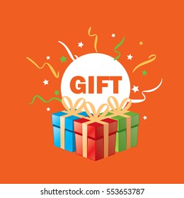 vector logo box with gifts
