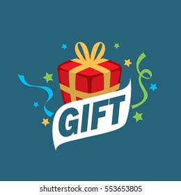 vector logo box with gifts