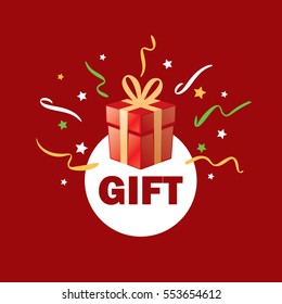 vector logo box with gifts
