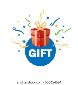 vector logo box with gifts