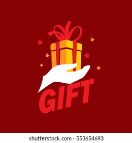 vector logo box with gifts