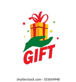 vector logo box with gifts