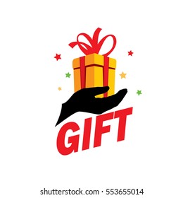 vector logo box with gifts