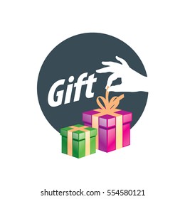 vector logo box with gifts