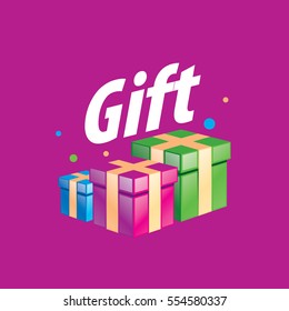 vector logo box with gifts