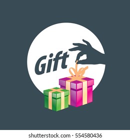 vector logo box with gifts
