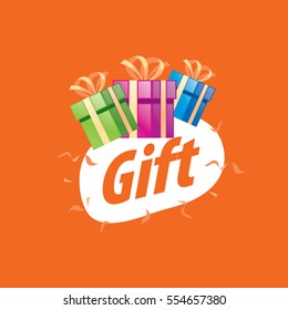 vector logo box with gifts