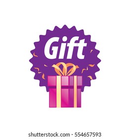 vector logo box with gifts