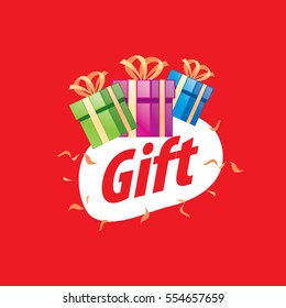 vector logo box with gifts
