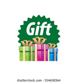 vector logo box with gifts