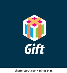 vector logo box with gifts