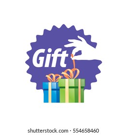 vector logo box with gifts