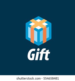 vector logo box with gifts