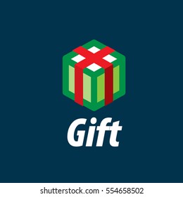 vector logo box with gifts