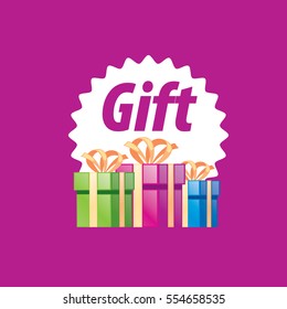 vector logo box with gifts