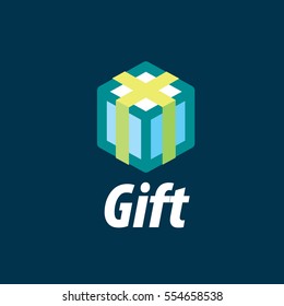 vector logo box with gifts