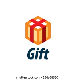 vector logo box with gifts