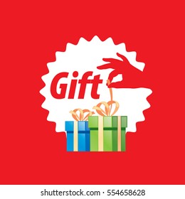 vector logo box with gifts