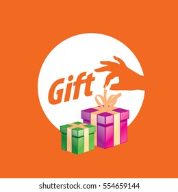 vector logo box with gifts