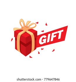 vector logo box with gifts