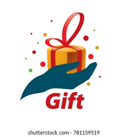 vector logo box with gifts