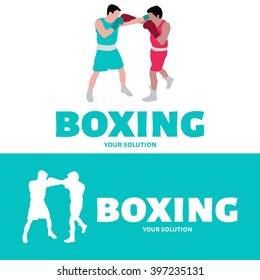 Vector logo Boxing. Logo in the form of a fight boxers