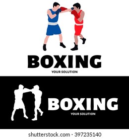 Vector logo Boxing. Logo in the form of a fight boxers