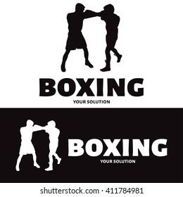 Vector logo Boxing. Logo in the form of a fight boxers