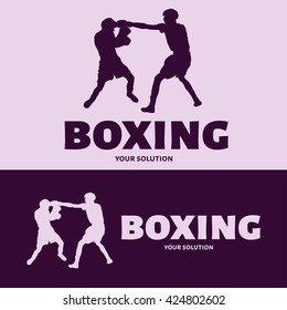 Vector logo Boxing. Logo in the form of a fight boxers